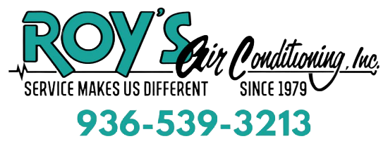 Roy's Air Conditioning, service slogan, phone number, and established year displayed.